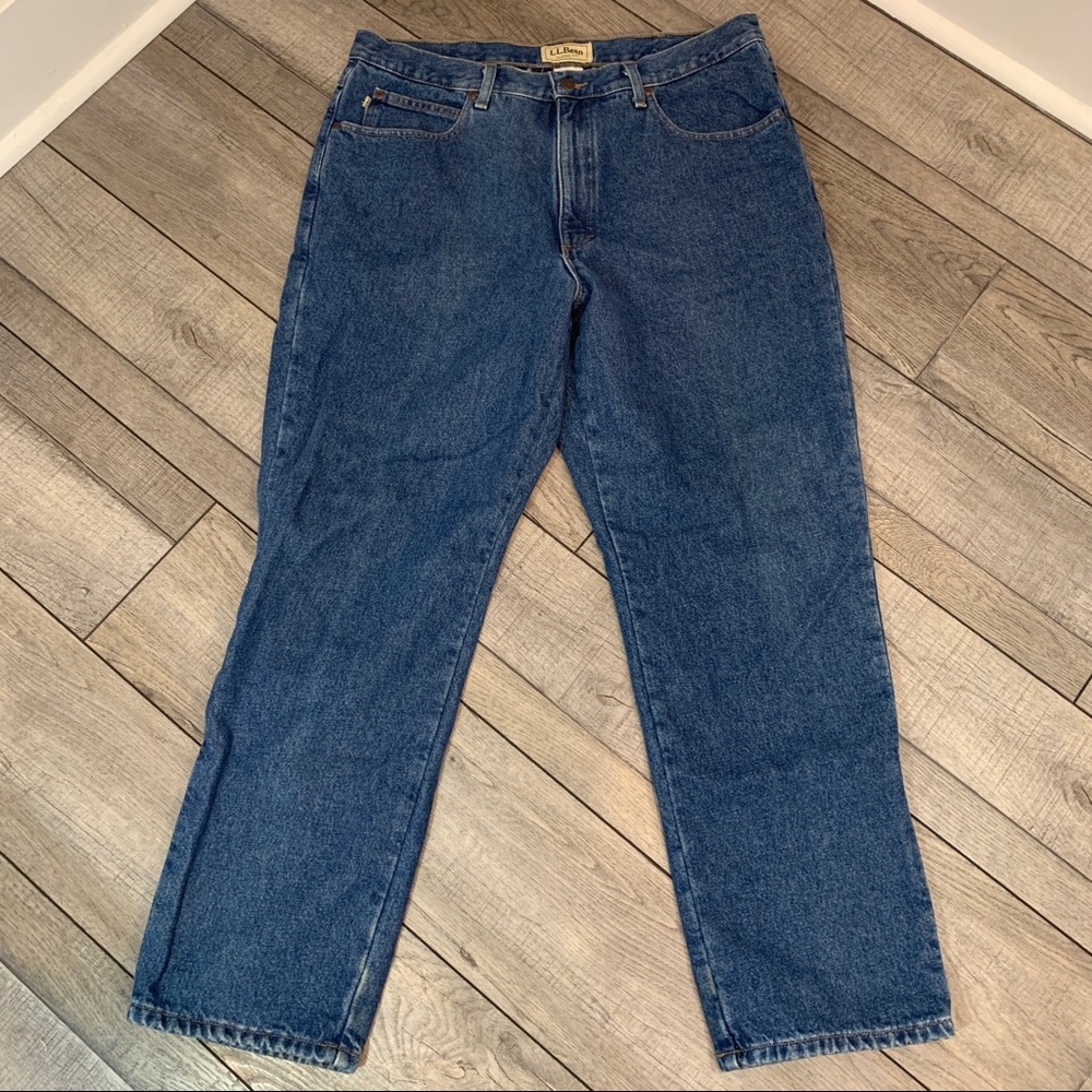 L.L. Bean Classic Fit Flannel Lined Jeans 37 X 30